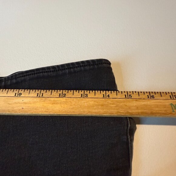 Free People Women 27 Penny Pull On Flare Jeans Denim Black Distressed Stretch - Picture 8 of 12